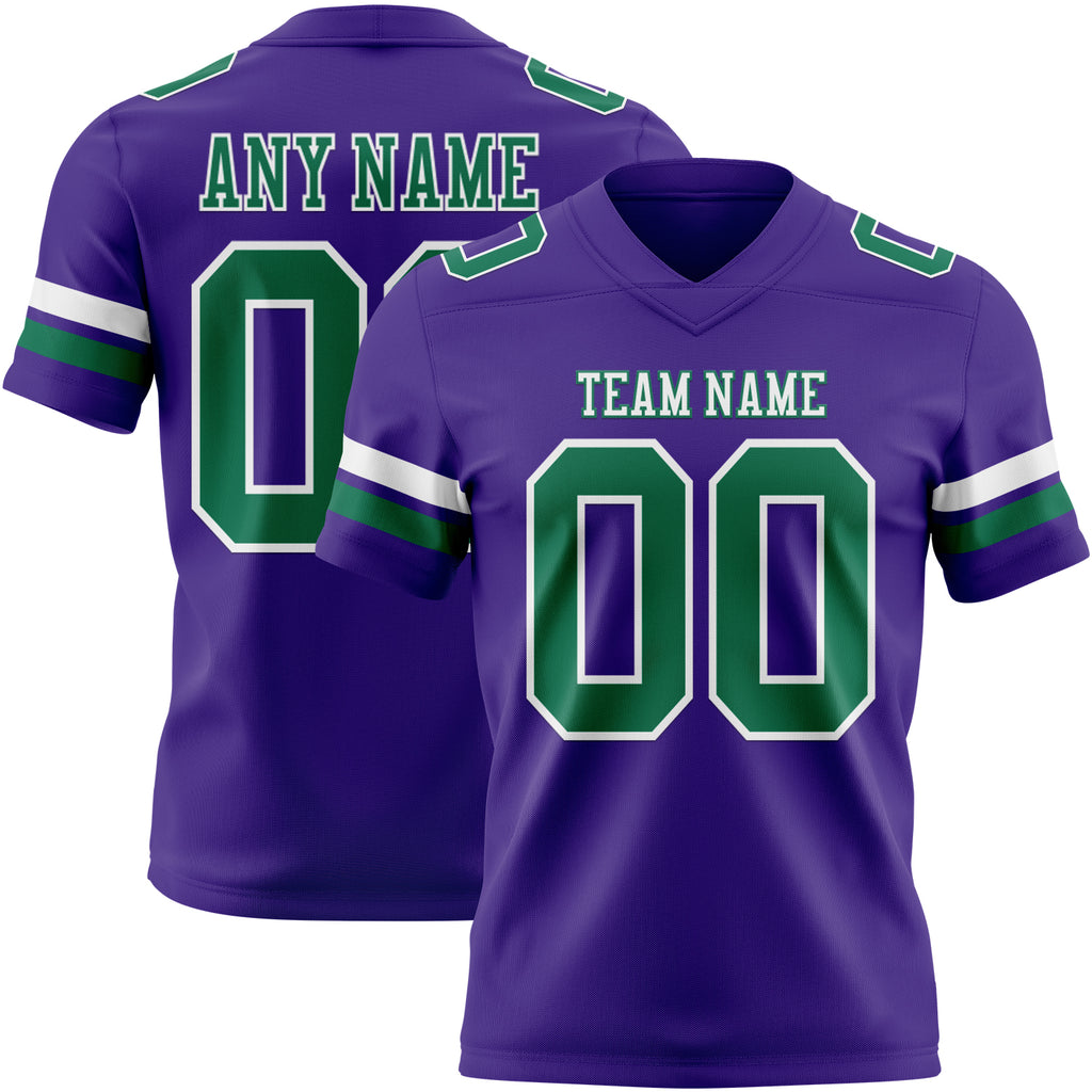 Custom Purple Kelly Green-White Mesh Authentic Football Jersey