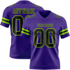 Custom Purple Black-Neon Green Authentic Football Jersey