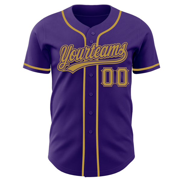 Custom Purple Old Gold Authentic Baseball Jersey