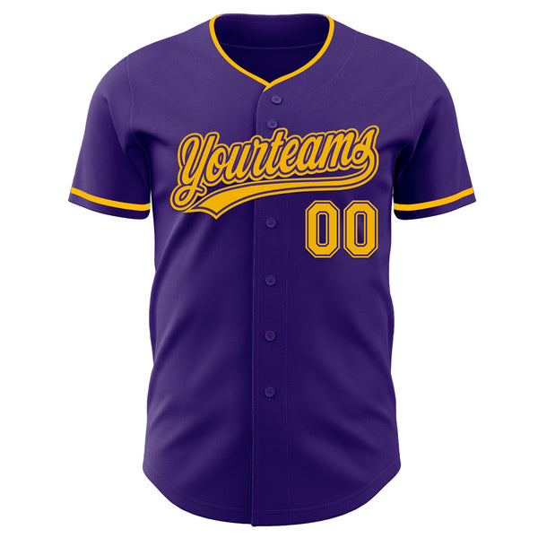 Custom Purple Gold Authentic Baseball Jersey