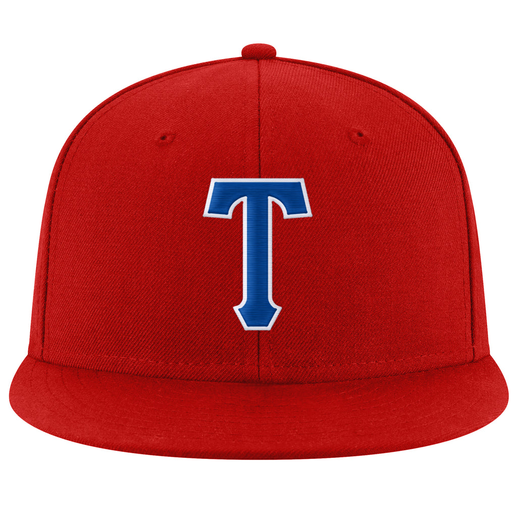 Custom Red Royal-White Stitched Adjustable Snapback Hat