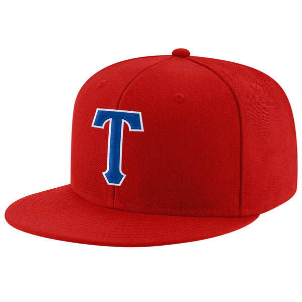 Custom Red Royal-White Stitched Adjustable Snapback Hat