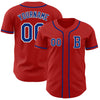 Custom Red Royal-White Authentic Baseball Jersey