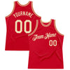 Custom Red Cream Authentic Throwback Basketball Jersey