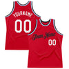 Custom Red Black-Light Blue Authentic Throwback Basketball Jersey