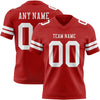 Custom Red White Authentic Football Jersey
