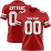 Custom Red White-Gray Authentic Football Jersey