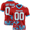 Custom Red White-Sky Blue 3D Pattern Splash Authentic Football Jersey