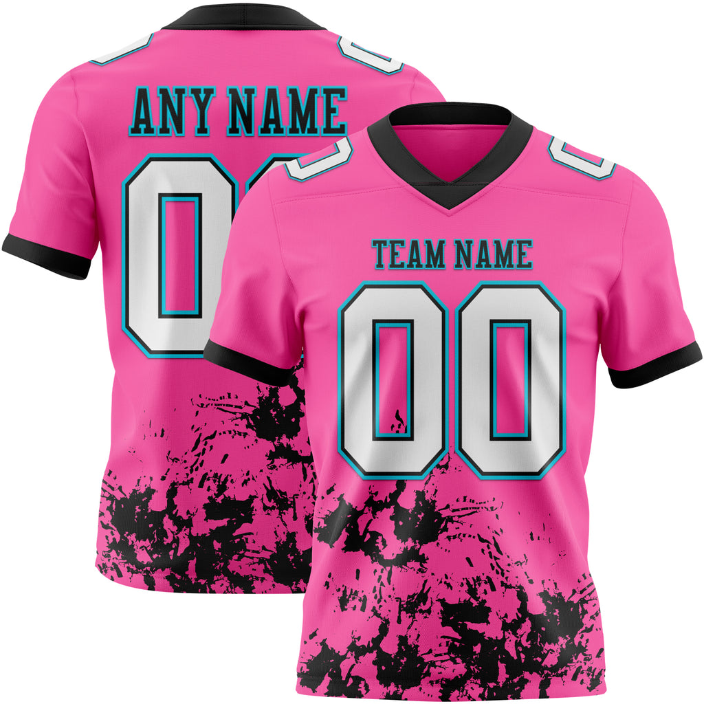 Custom Red Navy-White Splash Mesh Authentic Football Jersey