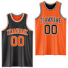 Custom Reversible Black Orange-White Double Side Sublimation Basketball Suit Jersey