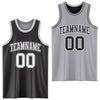 Custom Reversible Black White-Gray Double Side Sublimation Basketball Suit Jersey