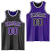 Custom Reversible Black Purple-White Double Side Sublimation Basketball Suit Jersey