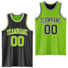 Custom Reversible Black Neon Green-White Double Side Sublimation Basketball Suit Jersey