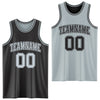 Custom Reversible Black Silver Double Side Sublimation Basketball Suit Jersey