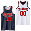 Custom Navy Red-White Reversible Double Side Sublimation Basketball Suit Jersey