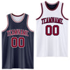 Custom Navy Maroon-White Reversible Double Side Sublimation Basketball Suit Jersey