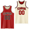 Custom Red Black-Cream Reversible Double Side Sublimation Basketball Suit Jersey