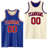 Custom Reversible Royal Red-Cream Double Side Sublimation Basketball Suit Jersey