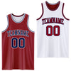 Custom Reversible Maroon Navy-White Double Side Sublimation Basketball Suit Jersey
