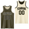 Custom Reversible Olive Black-Cream Double Side Salute To Service Sublimation Basketball Suit Jersey