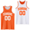 Custom Reversible Orange White Double Side Sublimation Basketball Suit Jersey