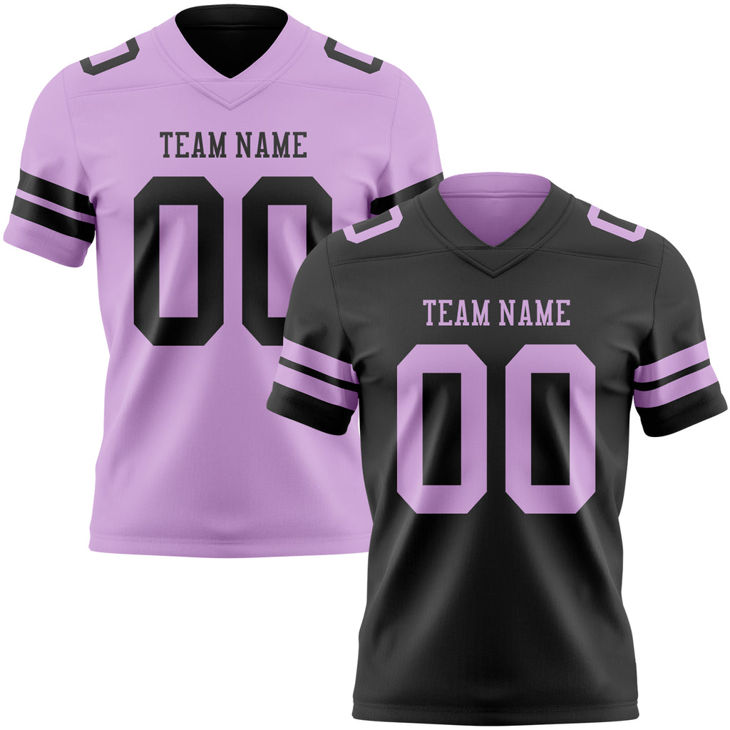 Custom Black-Light Purple Reversible Double Side Authentic Football Jersey