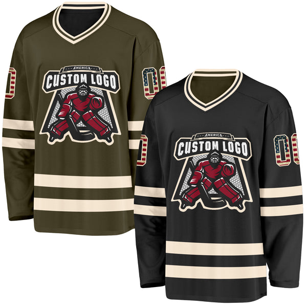 Custom Black Olive Reversible Double Side Hockey Jersey