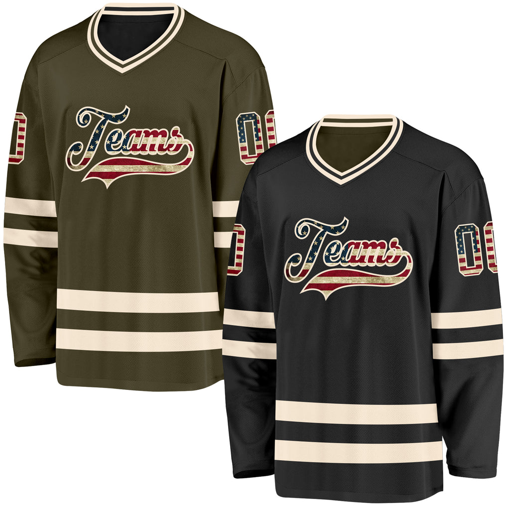 Custom Black Olive Reversible Double Side Hockey Jersey