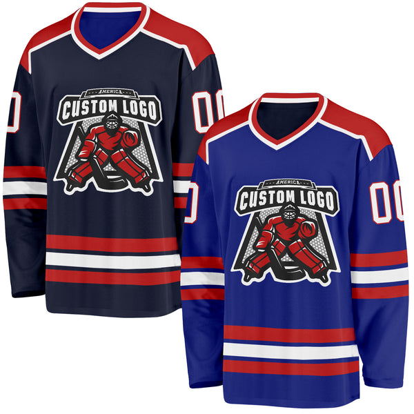 Custom Royal Navy Reversible Double Side Hockey Jersey