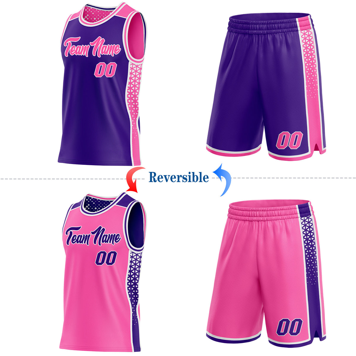 Custom Reversible Double Side Sublimation Basketball Set Side Panel ...