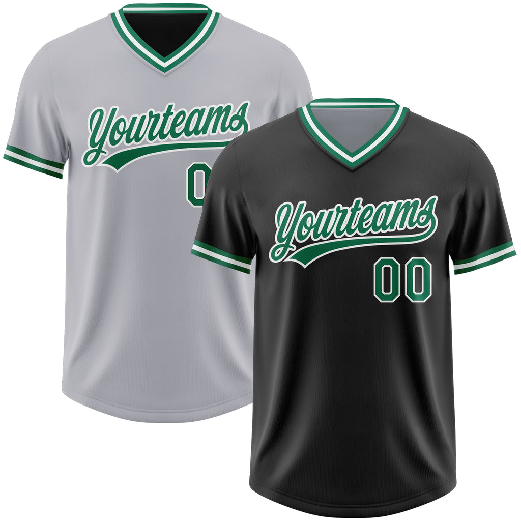 Custom Black Gray Reversible Pullover Baseball Jersey Shirt