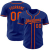Custom Royal Orange Authentic Baseball Jersey