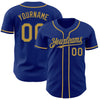 Custom Royal Old Gold Authentic Baseball Jersey