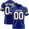 Custom Royal White-Old Gold Authentic Football Jersey