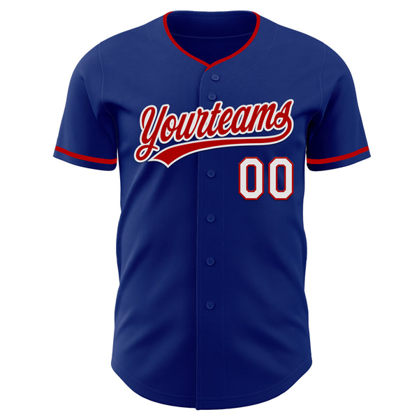 Custom Royal Red-White Authentic Baseball Jersey