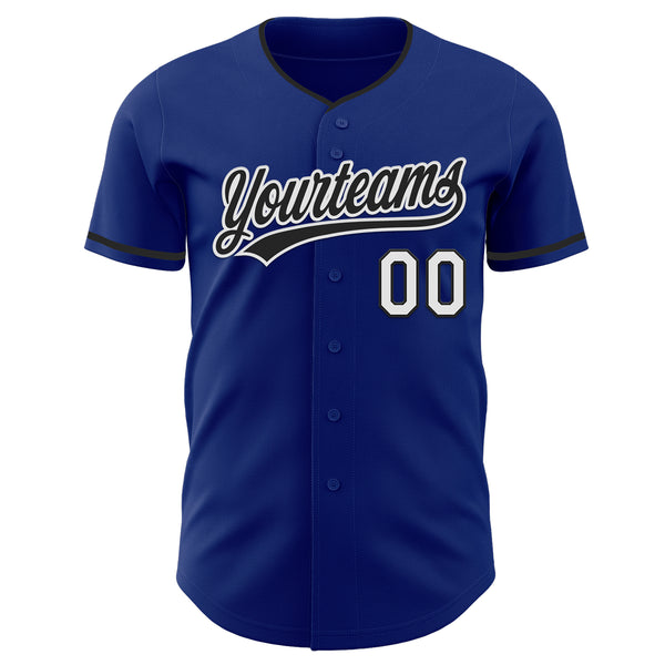 Custom Royal Black-White Authentic Baseball Jersey