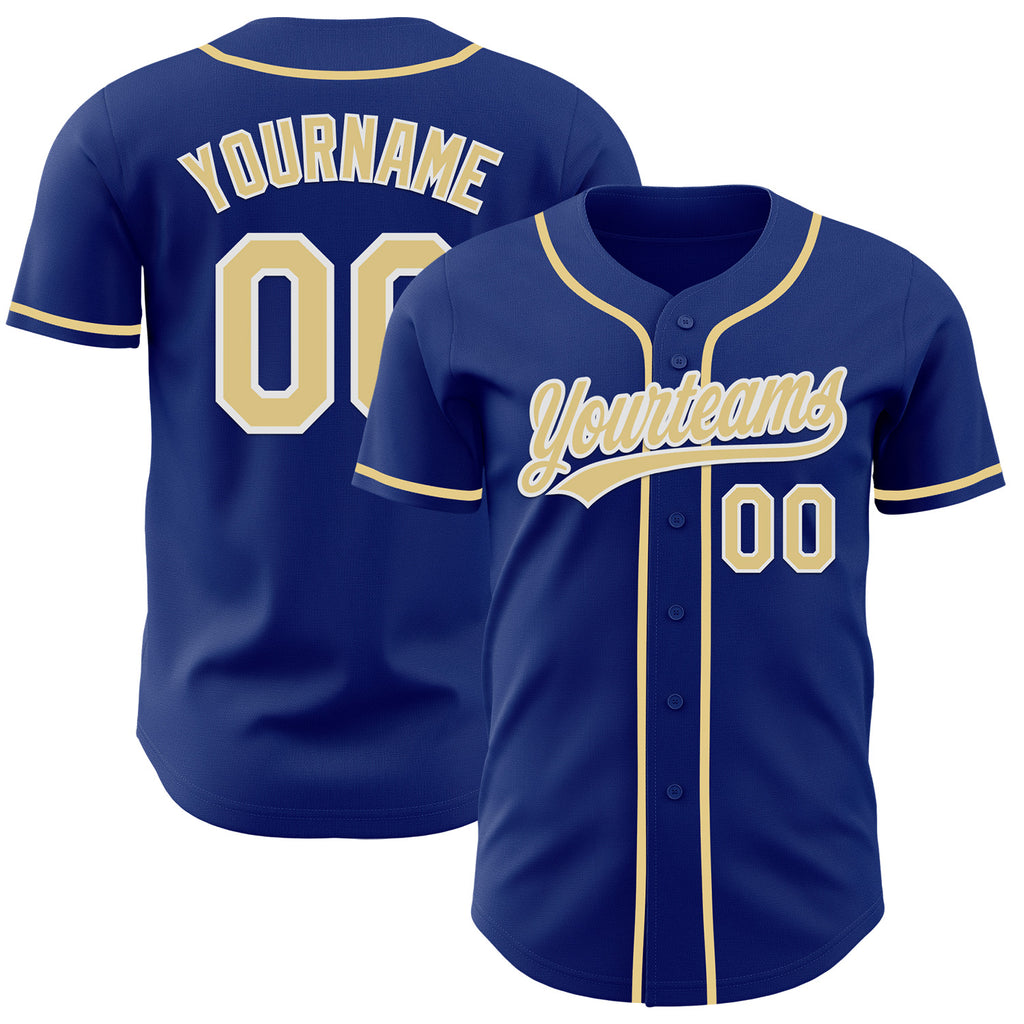 Custom Royal Vegas Gold-White Authentic Baseball Jersey