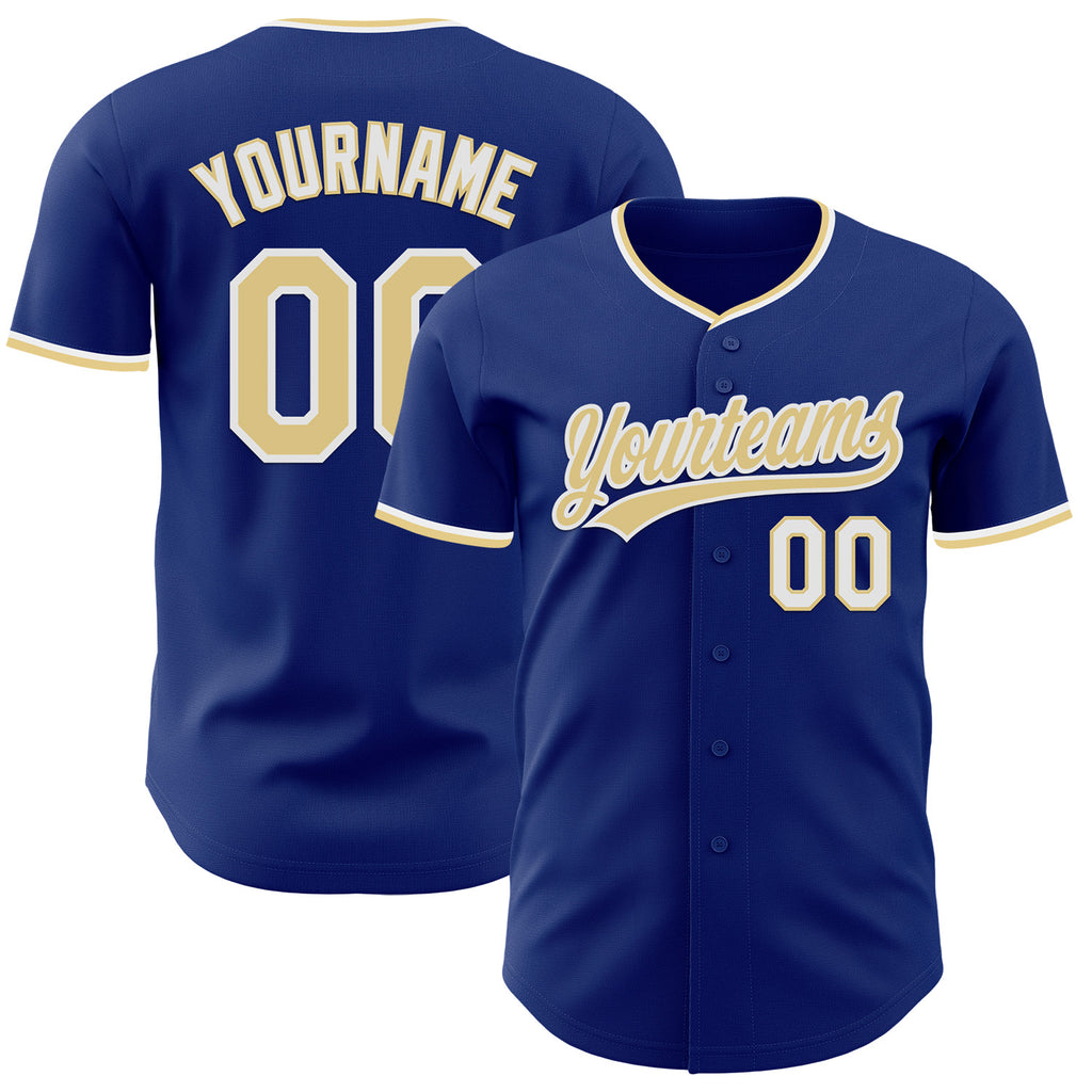 Custom Royal Vegas Gold-White Authentic Baseball Jersey