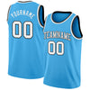 Custom Sky Blue White-Black Authentic Basketball Jersey