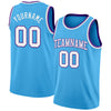 Custom Sky Blue White-Purple Authentic Basketball Jersey