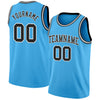 Custom Sky Blue Black-White Authentic Basketball Jersey
