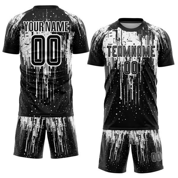 Custom White Black Sublimation Soccer Uniform Jersey