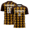 Custom Brown White-Gold Zigzag Shape Sublimation Soccer Uniform Jersey