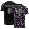 Custom Black Light Purple-White Abstract Network Splash Sublimation Soccer Uniform Jersey