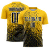 Custom Yellow Black-White Abstract Fragment Art Sublimation Soccer Uniform Jersey