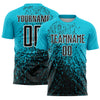 Custom Lakes Blue Black-White Abstract Fragment Art Sublimation Soccer Uniform Jersey