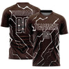 Custom Brown White Lightning Sublimation Soccer Uniform Jersey