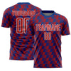 Custom Royal Red-White Line Sublimation Soccer Uniform Jersey