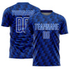 Custom Navy Thunder Blue-White Line Sublimation Soccer Uniform Jersey