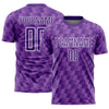 Custom Purple Medium Purple-White Line Sublimation Soccer Uniform Jersey